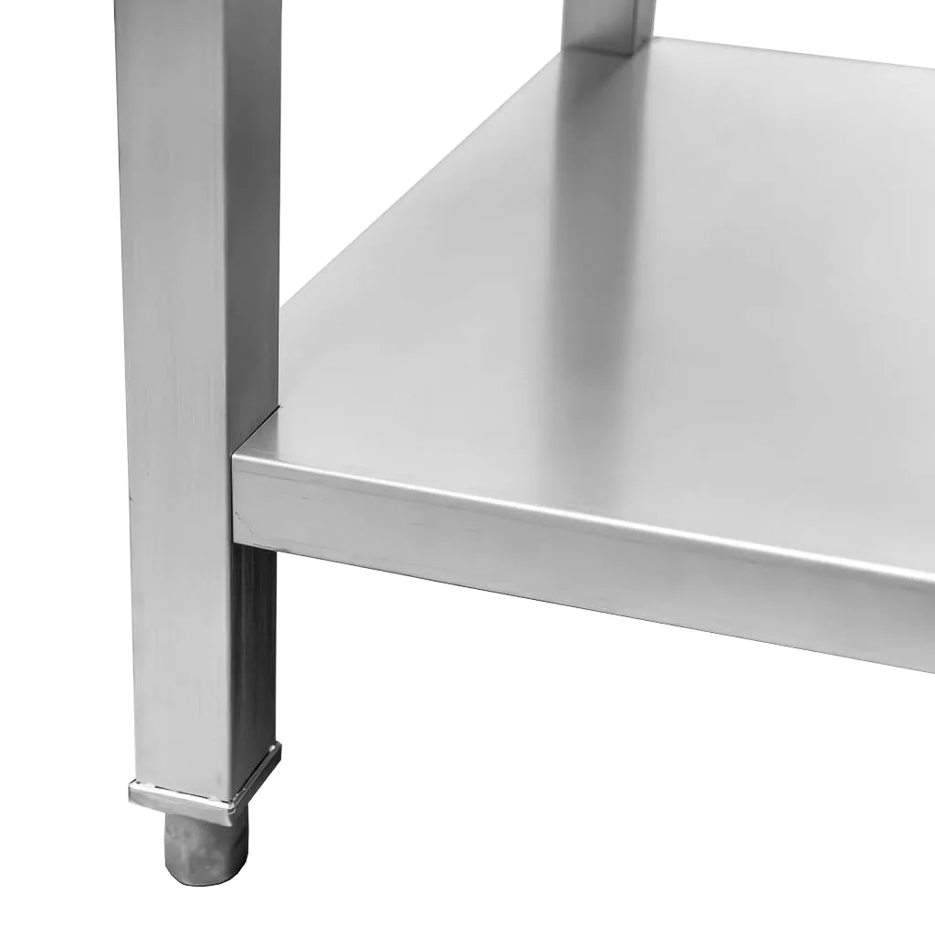 Masa inox centrala cu raft, 6 picioare, 200x80x85cm [3]