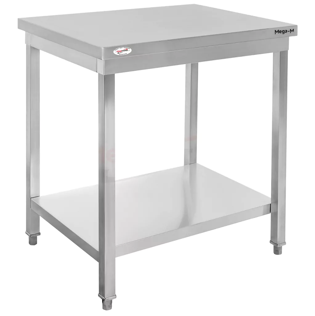Masa inox centrala cu raft 60x60x85cm [2]