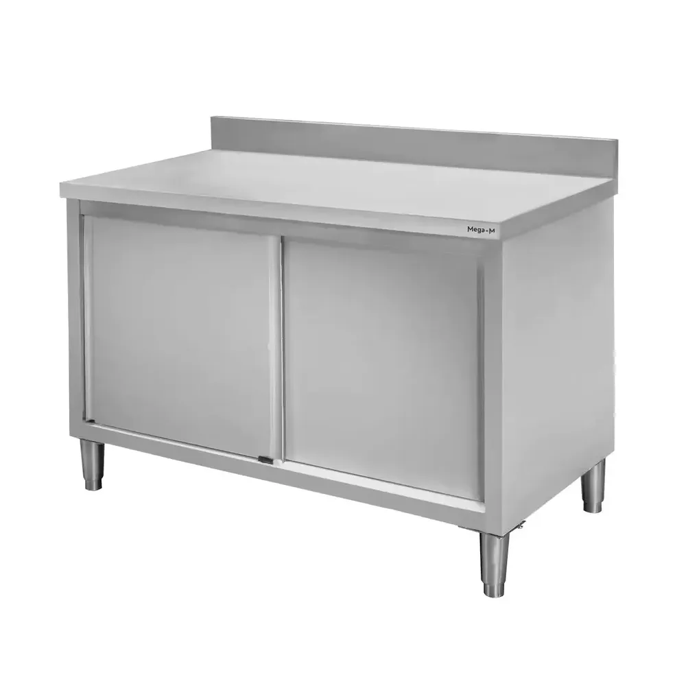 Masa inox de perete 120x60 cm cu dulap [1]