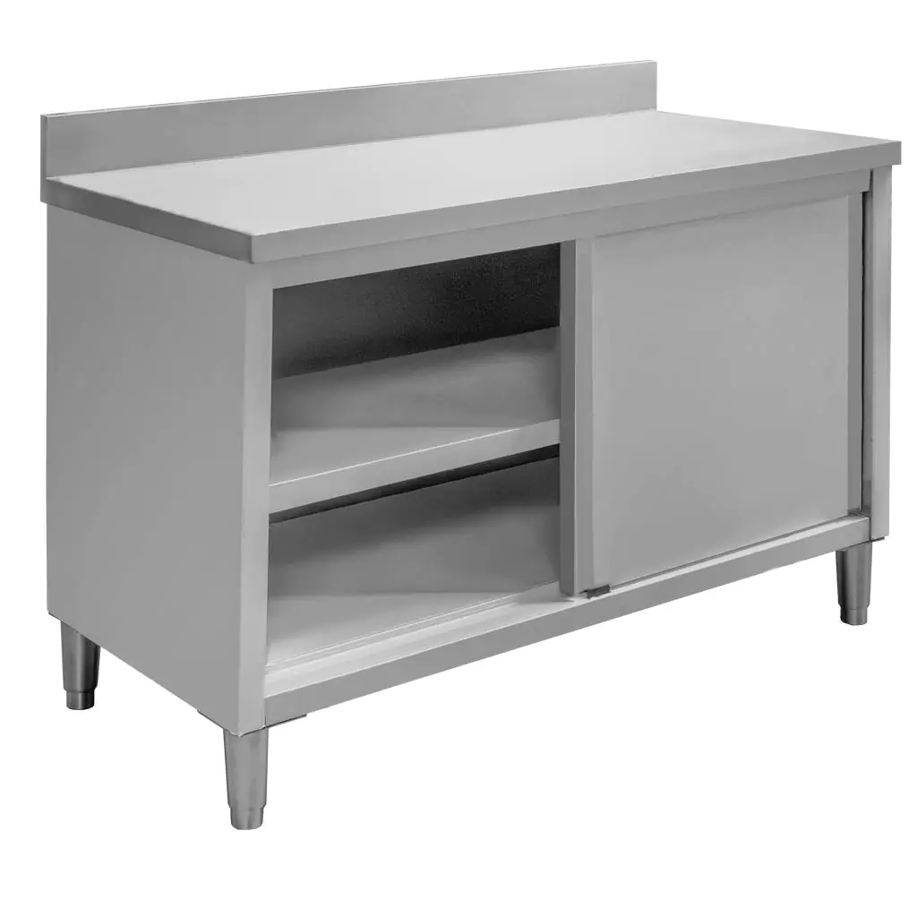 Masa inox de perete 120x60 cm cu dulap [3]