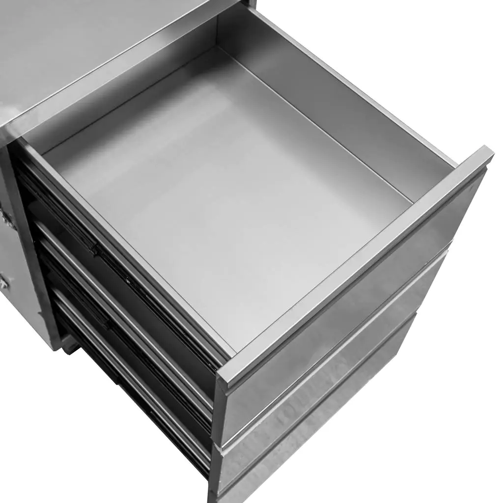 Masa inox de perete, 3 sertare pe stanga 150x60x85cm [6]