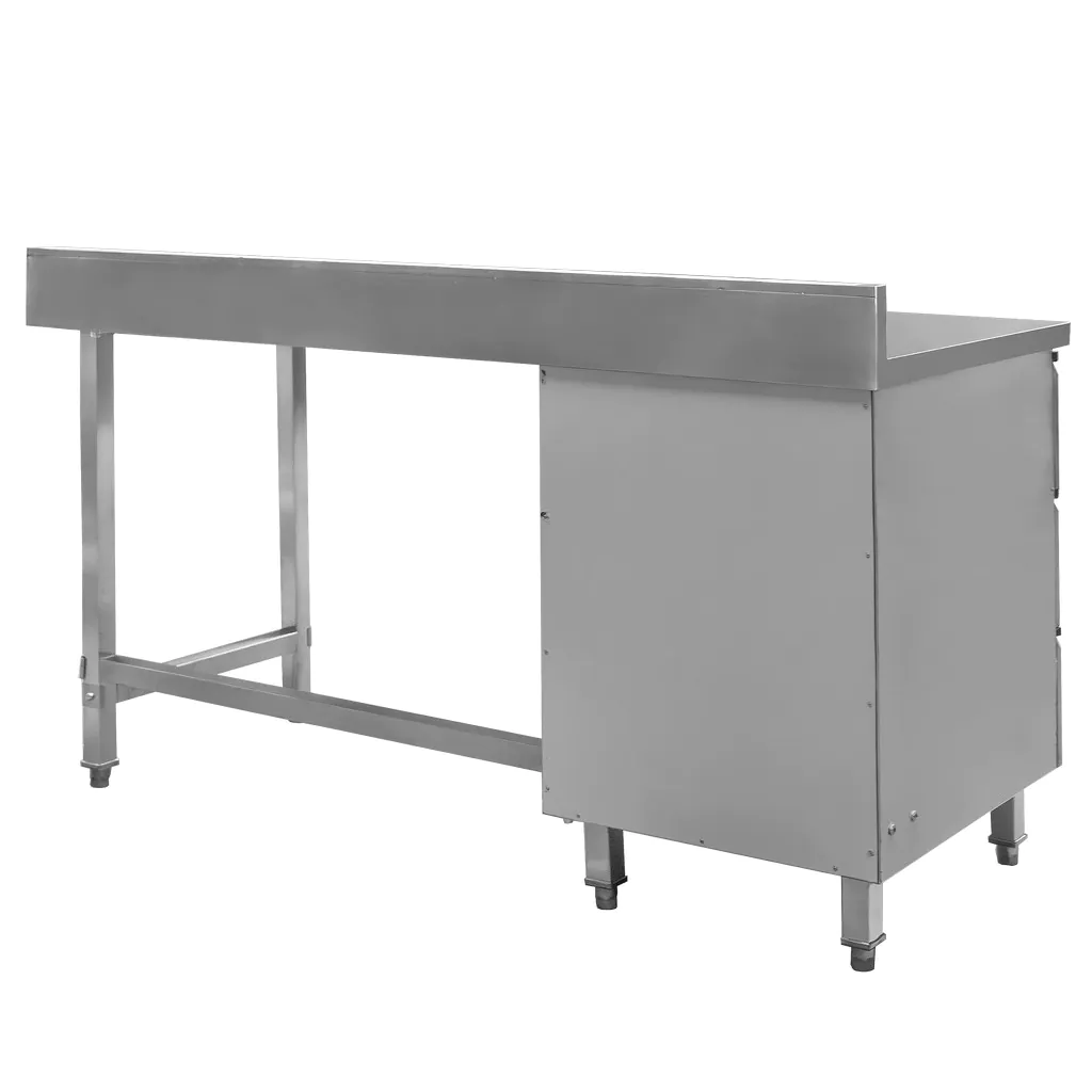 Masa inox de perete, 3 sertare pe stanga 180x60x85cm [2]