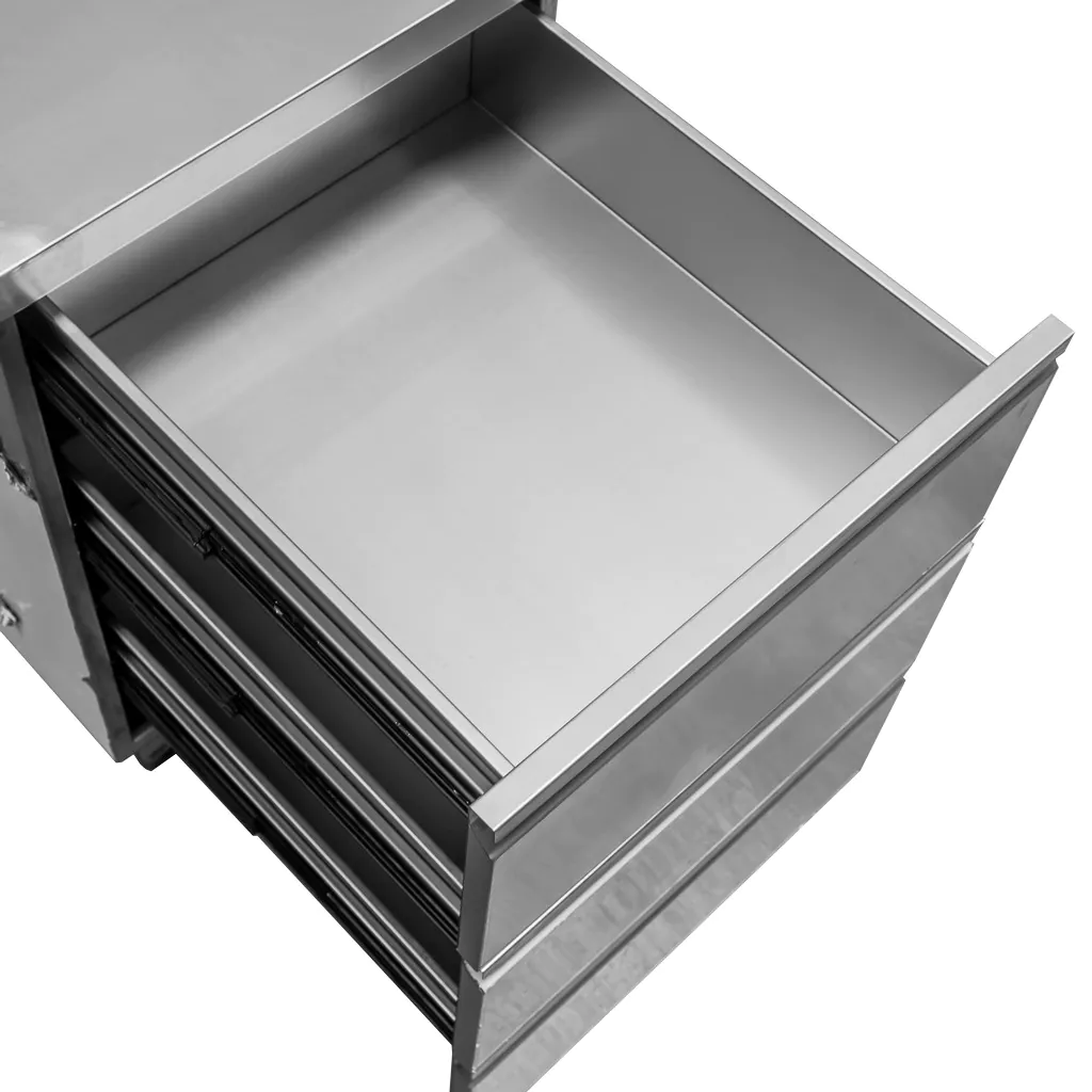 Masa inox de perete, 3 sertare pe stanga 180x60x85cm [6]
