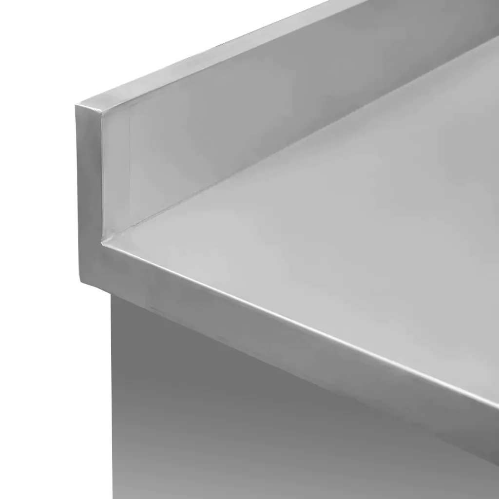 Masa inox de perete, 3 sertare, raft 150x60x85cm [8]