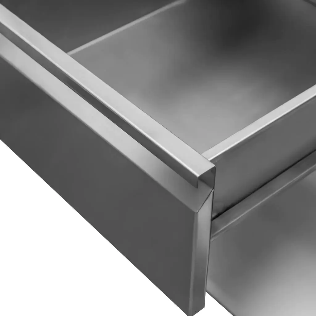 Masa inox de perete, 3 sertare, raft 150x70x85cm [4]