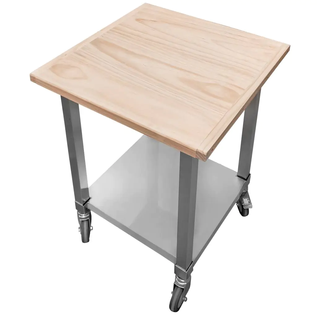 Masa inox mobila lemn 50x50x85cm [3]