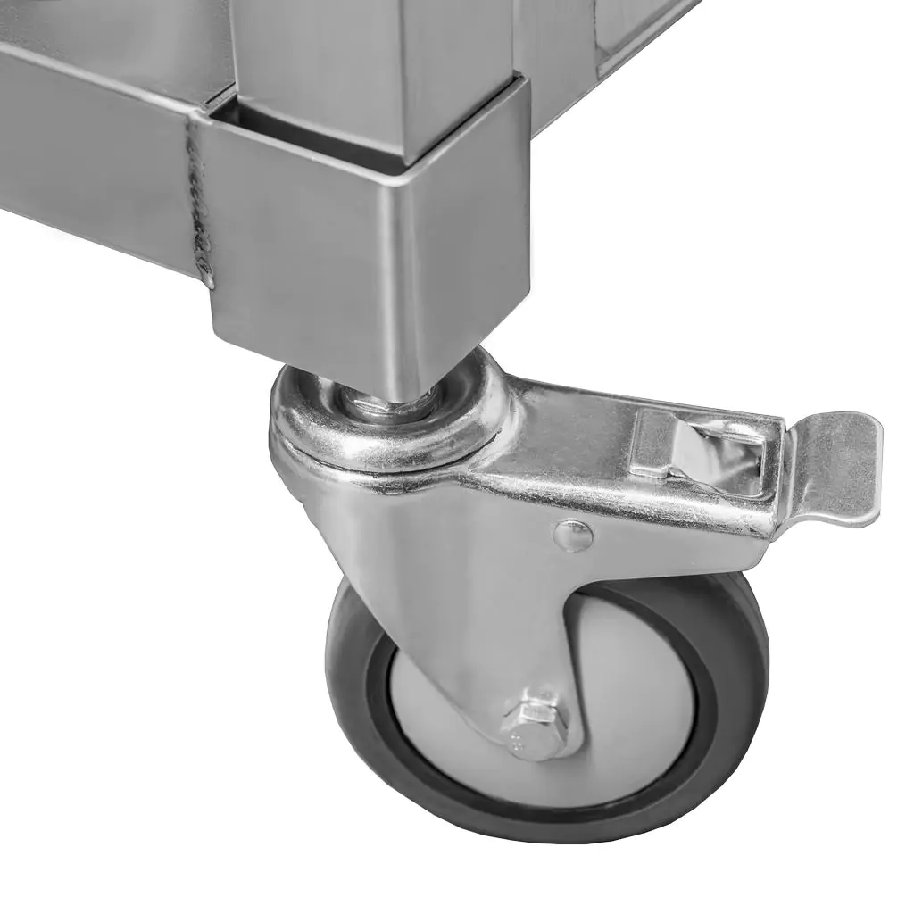 Masa inox mobila lemn 50x50x85cm [6]