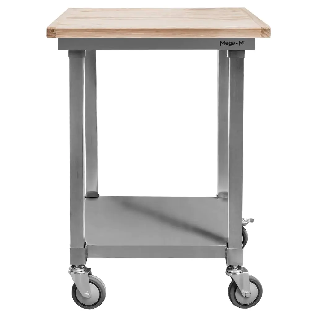 Masa inox mobila lemn 50x50x85cm [2]