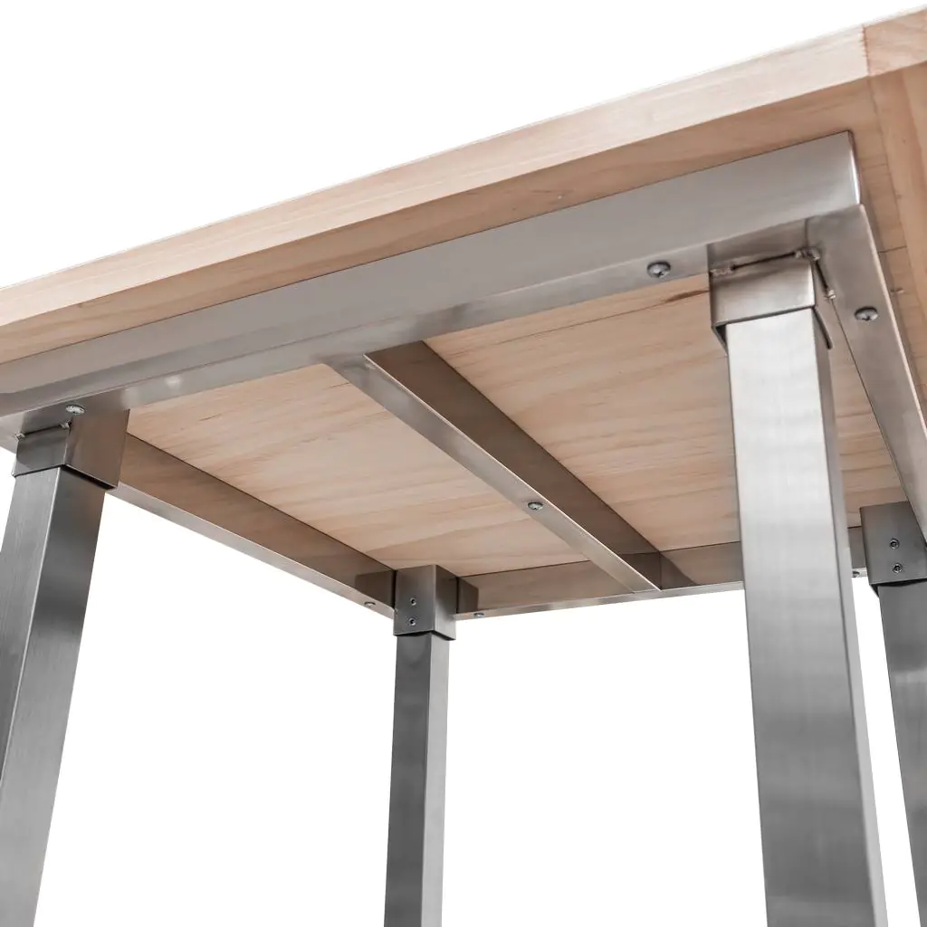 Masa inox mobila lemn 50x50x85cm [4]