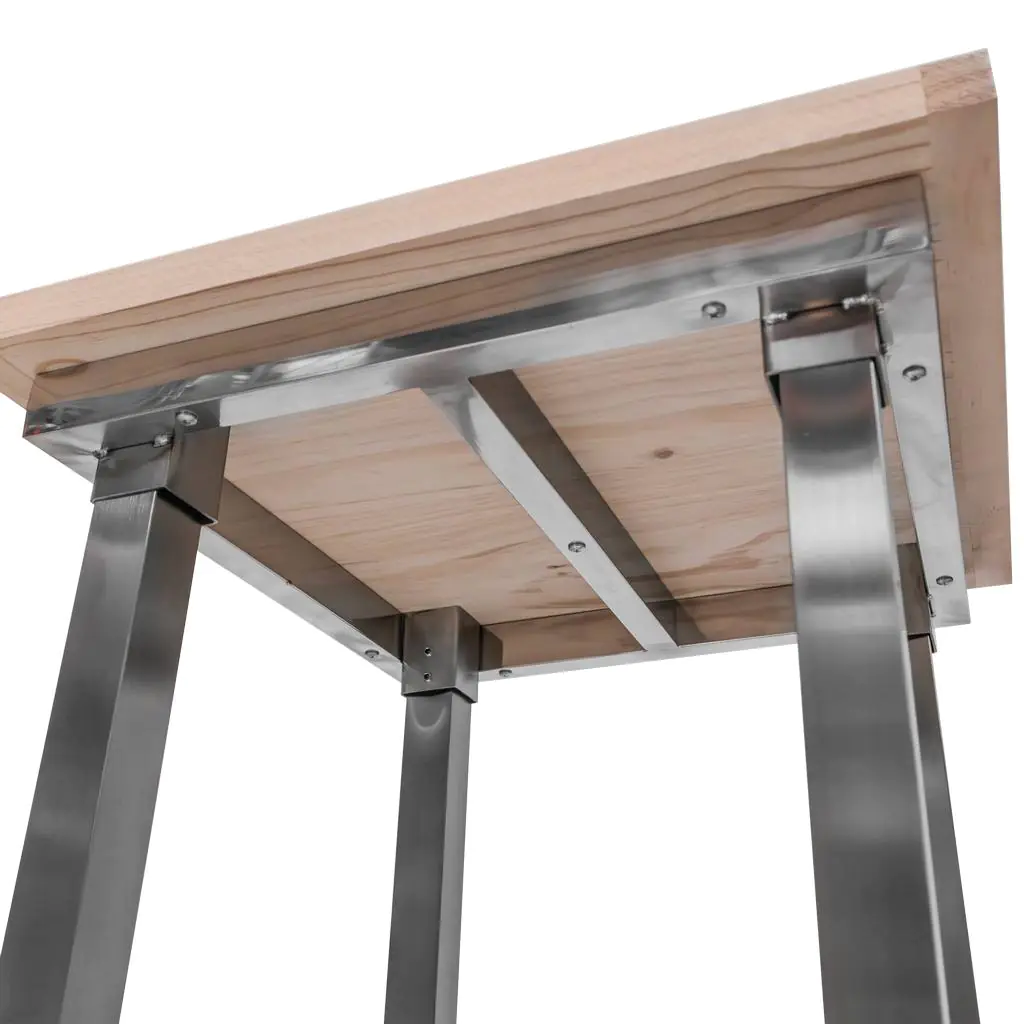 Masa inox mobila lemn 60x60x85cm [7]