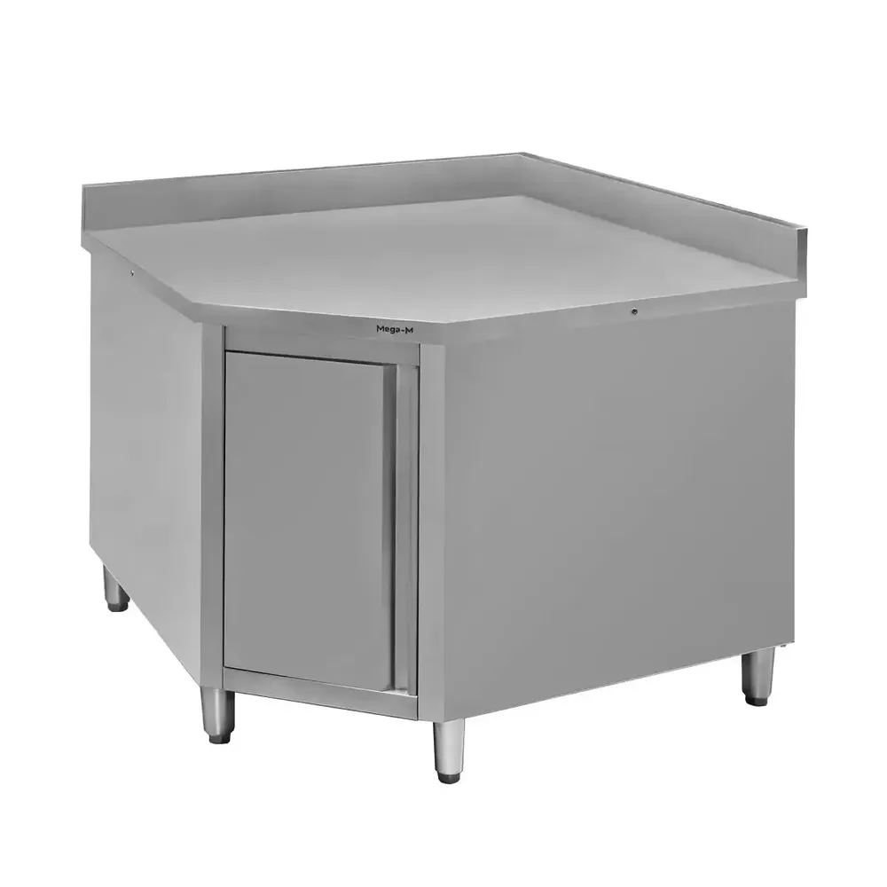 Masa inox pe col cu dulap 100x60x85cm [1]