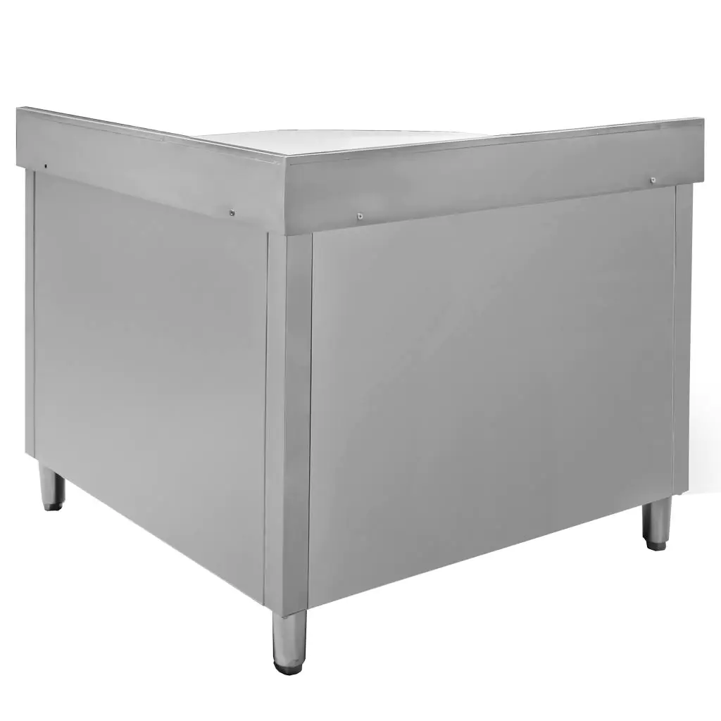 Masa inox pe col cu dulap 100x60x85cm [3]