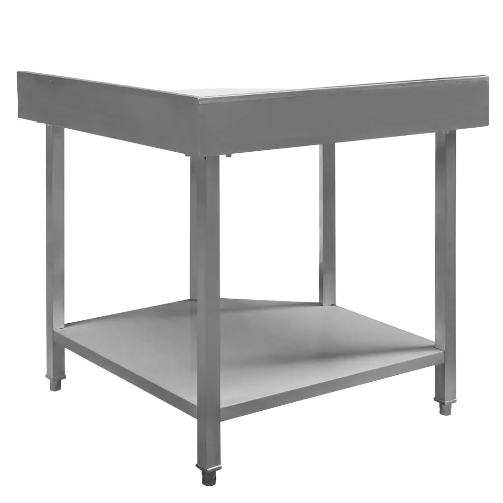 Masa inox pe colt cu raft 90x60x85cm [4]