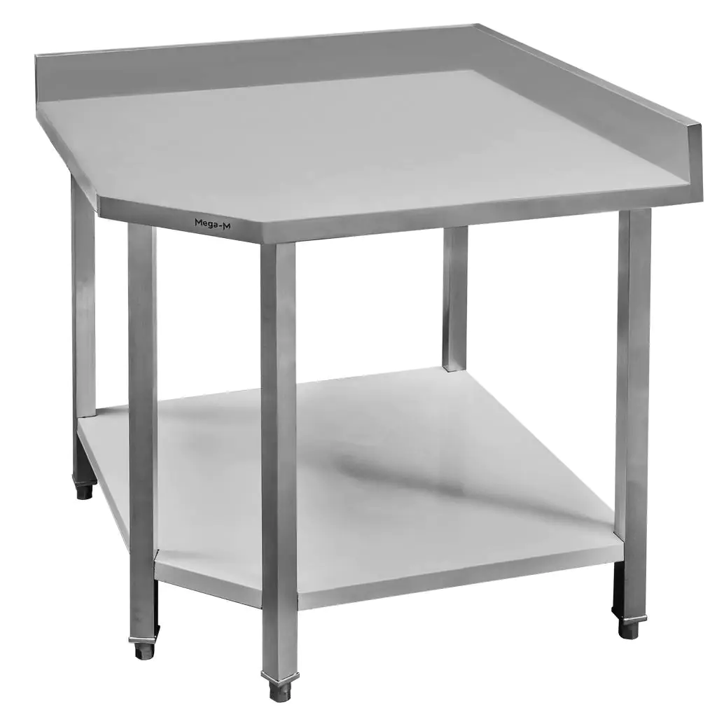 Masa inox pe colt cu raft 90x70x85cm [8]
