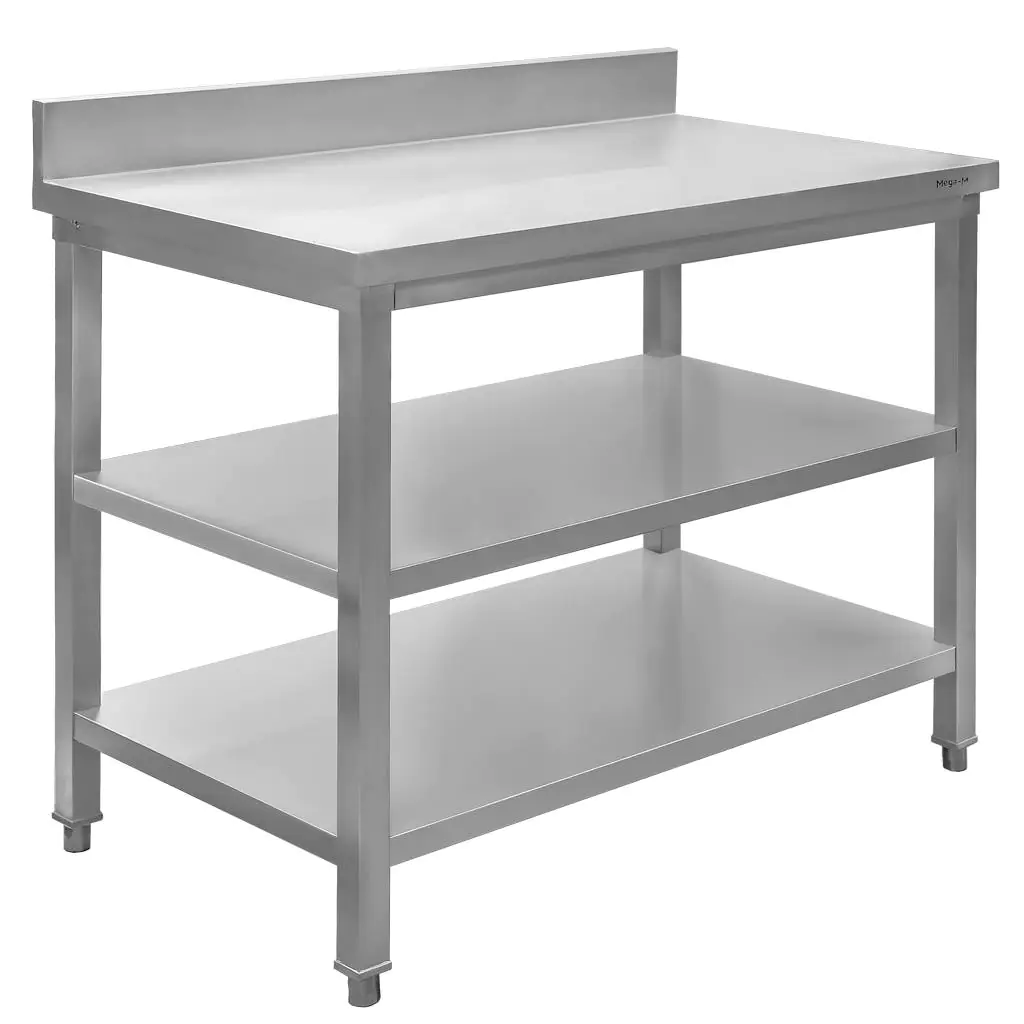 Masa inox perete cu 2 rafturi 100x60x85cm [2]