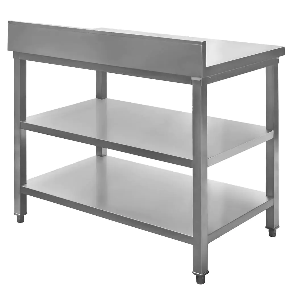 Masa inox perete cu 2 rafturi 100x70x85cm [7]