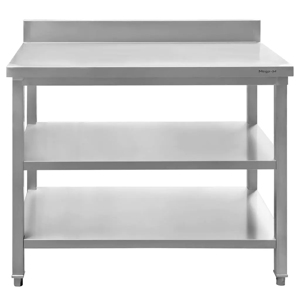 Masa inox perete cu 2 rafturi 100x70x85cm [6]
