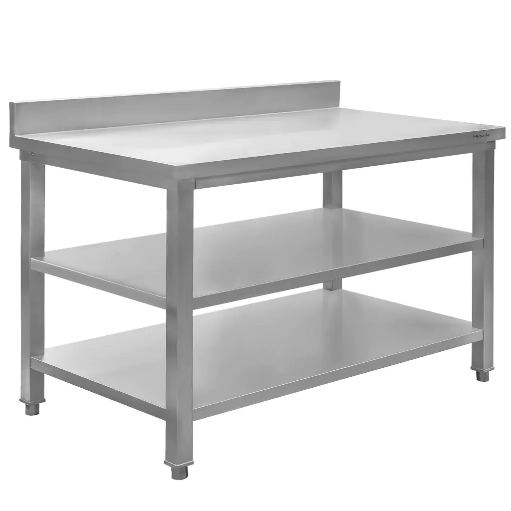 Masa inox perete cu 2 rafturi 120x60x85cm [6]