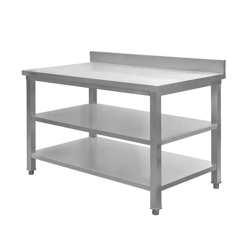 Masa inox perete cu 2 rafturi 120x60x85cm [1]