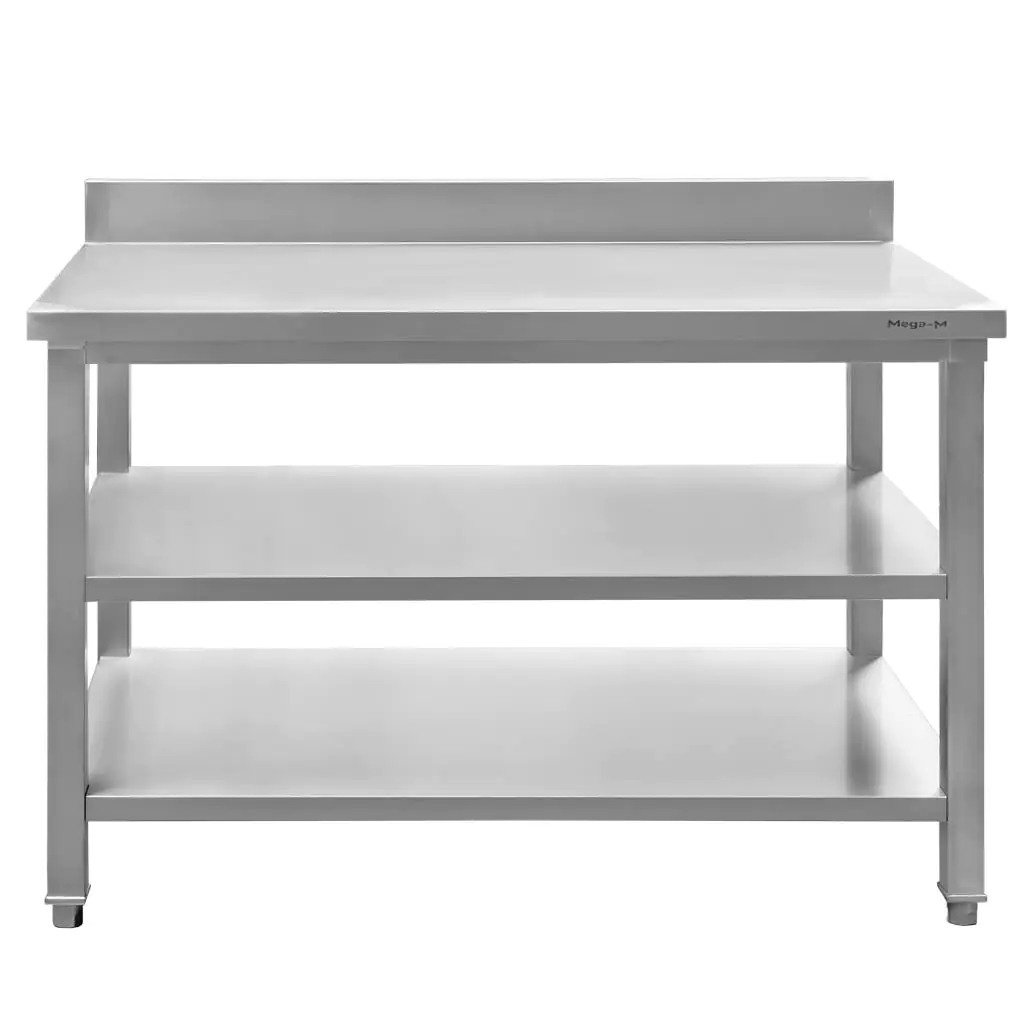 Masa inox perete cu 2 rafturi 120x60x85cm [7]