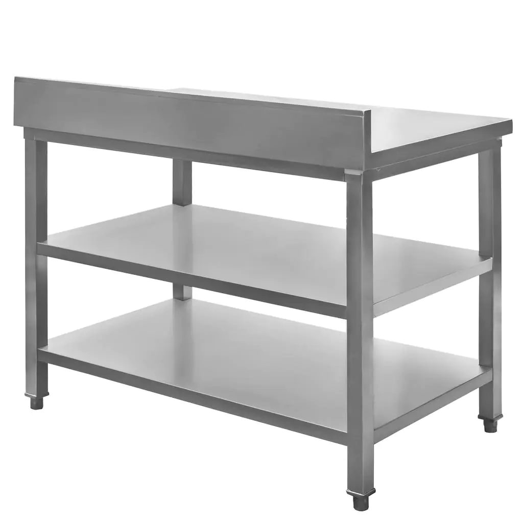 Masa inox perete cu 2 rafturi 120x60x85cm [8]