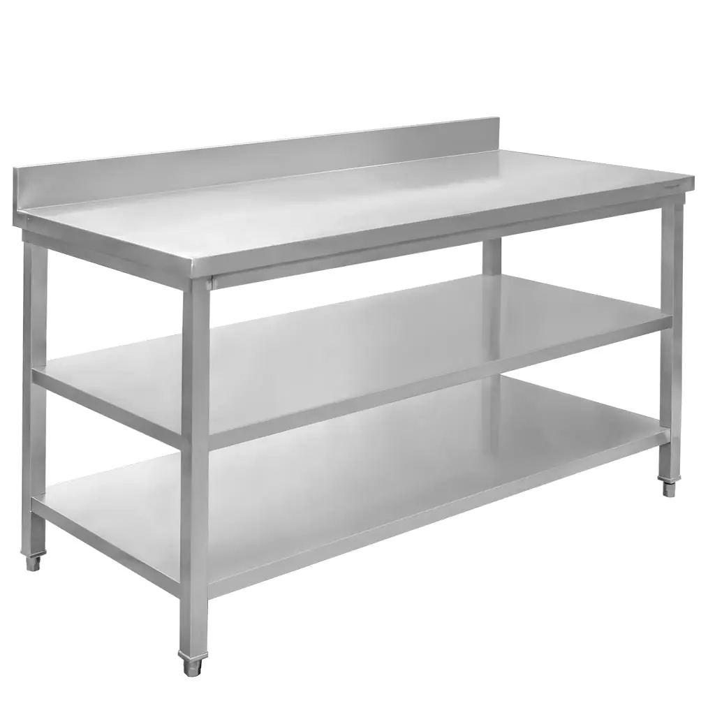 Masa inox perete cu 2 rafturi 150x60x85cm [3]