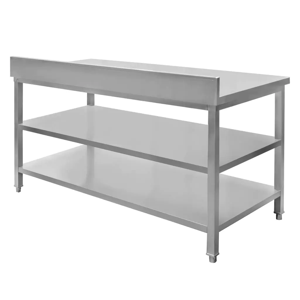 Masa inox perete cu 2 rafturi 150x60x85cm [5]