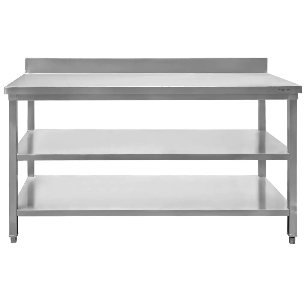 Masa inox perete cu 2 rafturi 150x60x85cm [4]