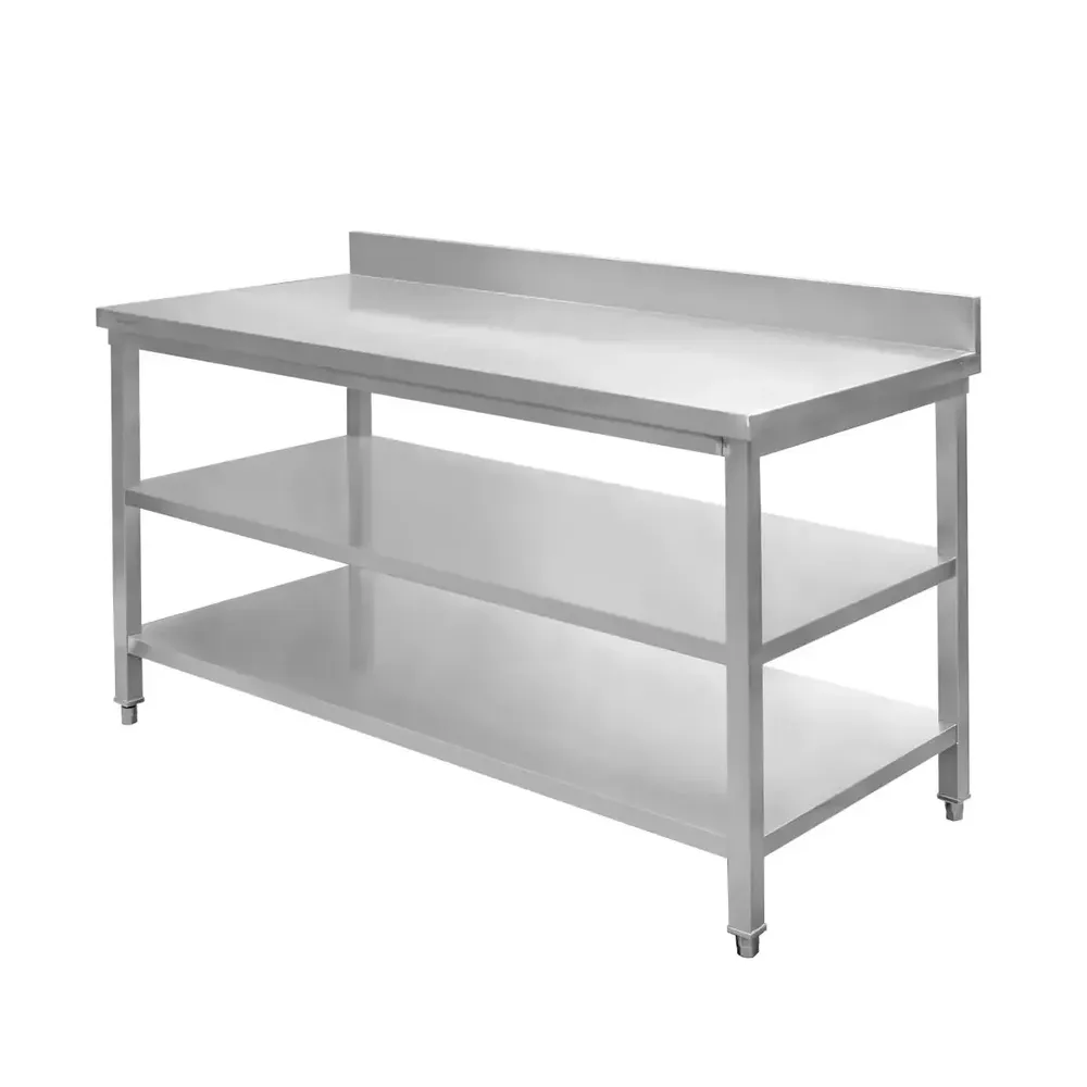 Masa inox perete cu 2 rafturi 150x60x85cm [1]