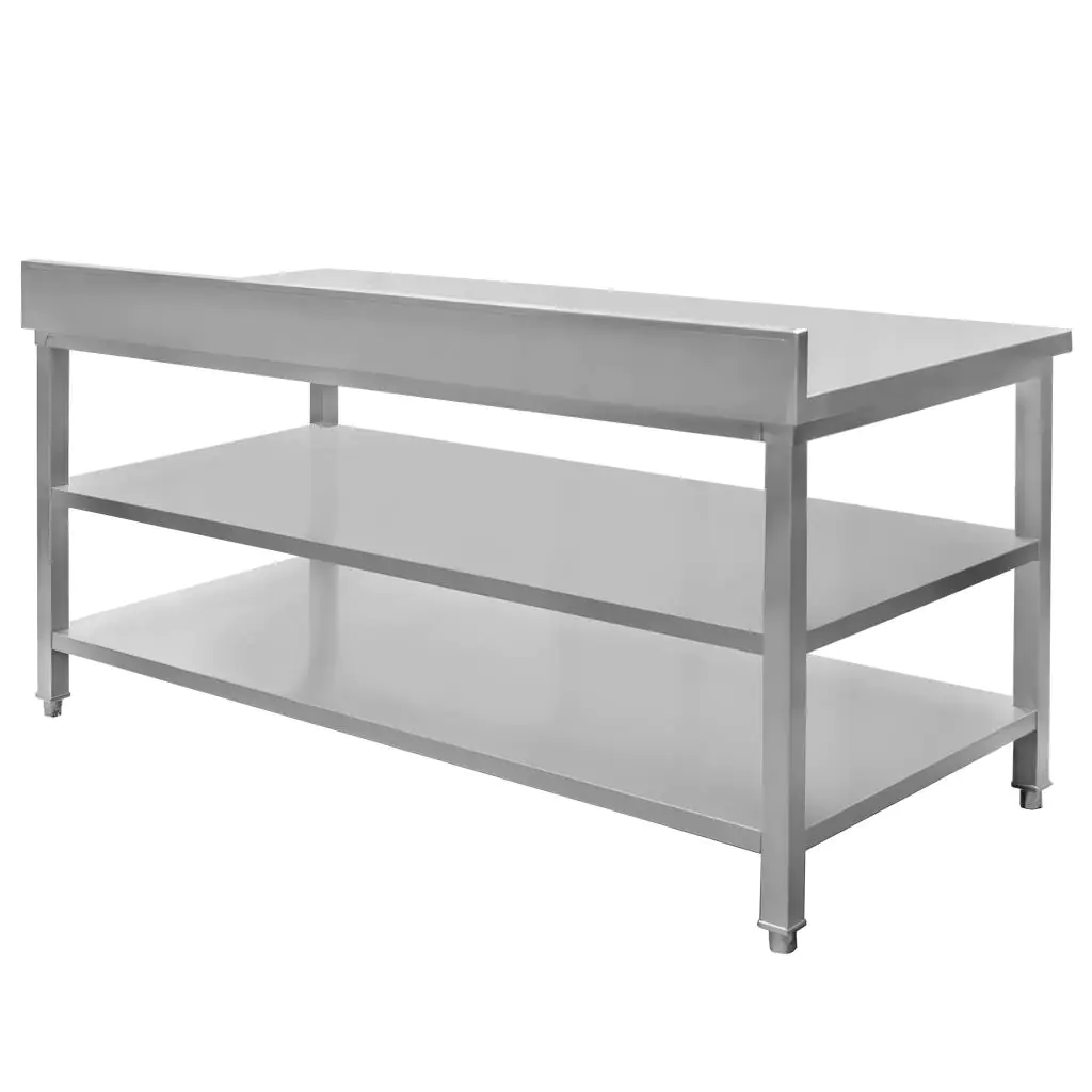 Masa inox perete cu 2 rafturi 180x60x85cm [3]