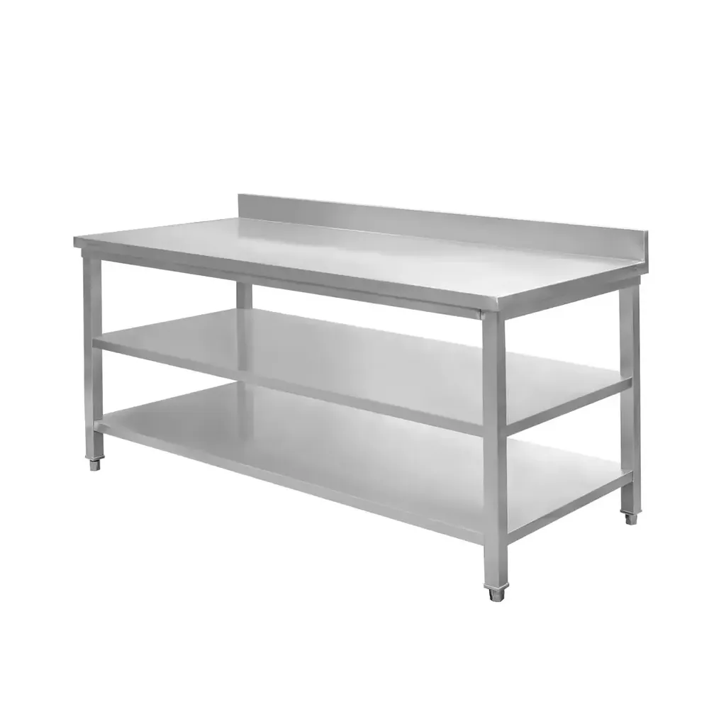 Masa inox perete cu 2 rafturi 180x60x85cm [1]