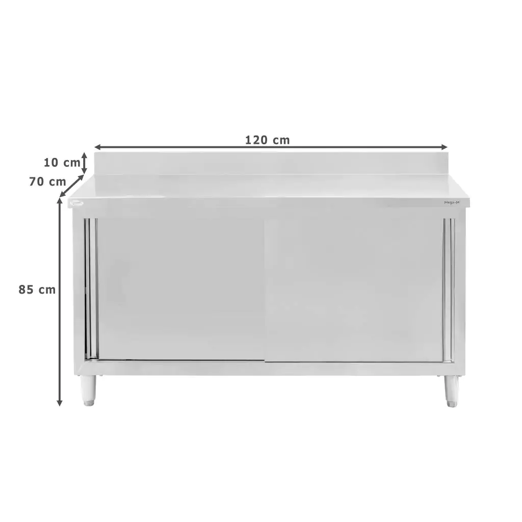 Masa inox perete cu dulap 120x70x85cm [8]