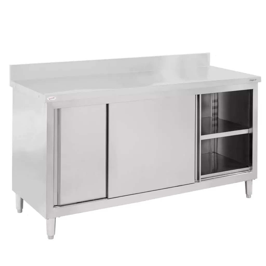 Masa inox perete cu dulap 120x70x85cm [5]
