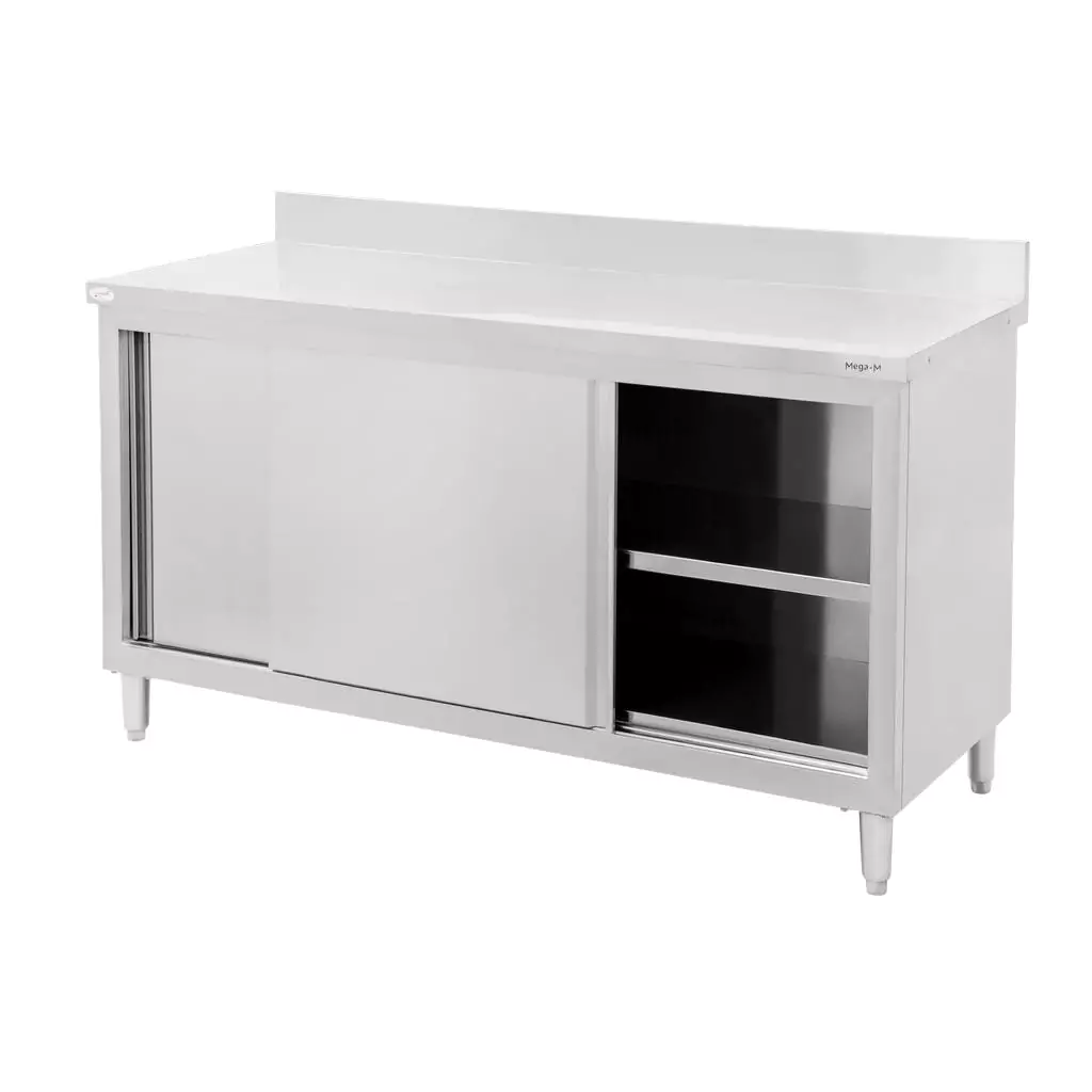 Masa inox perete cu dulap 120x70x85cm [4]