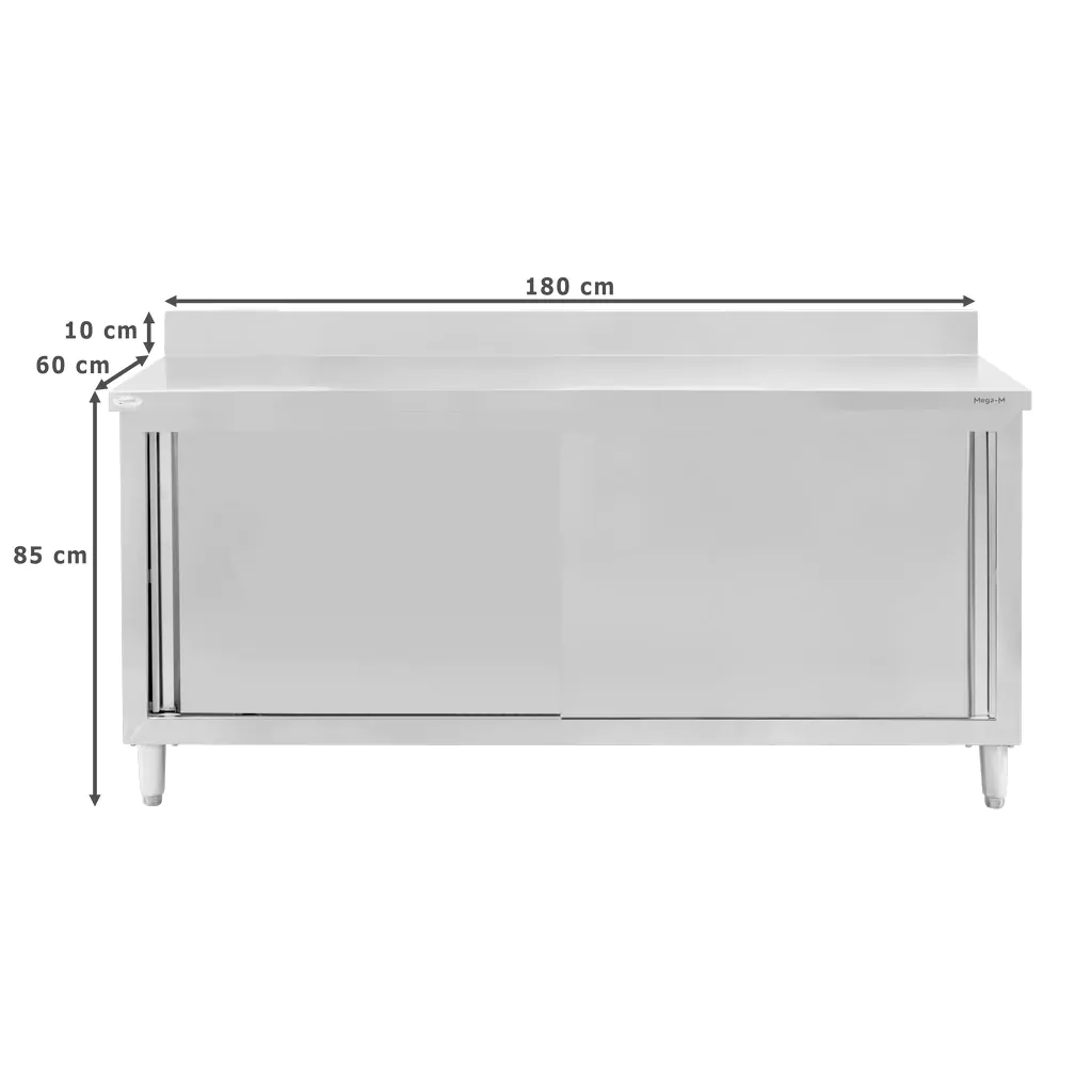 Masa inox perete cu dulap 180x60x85cm [8]