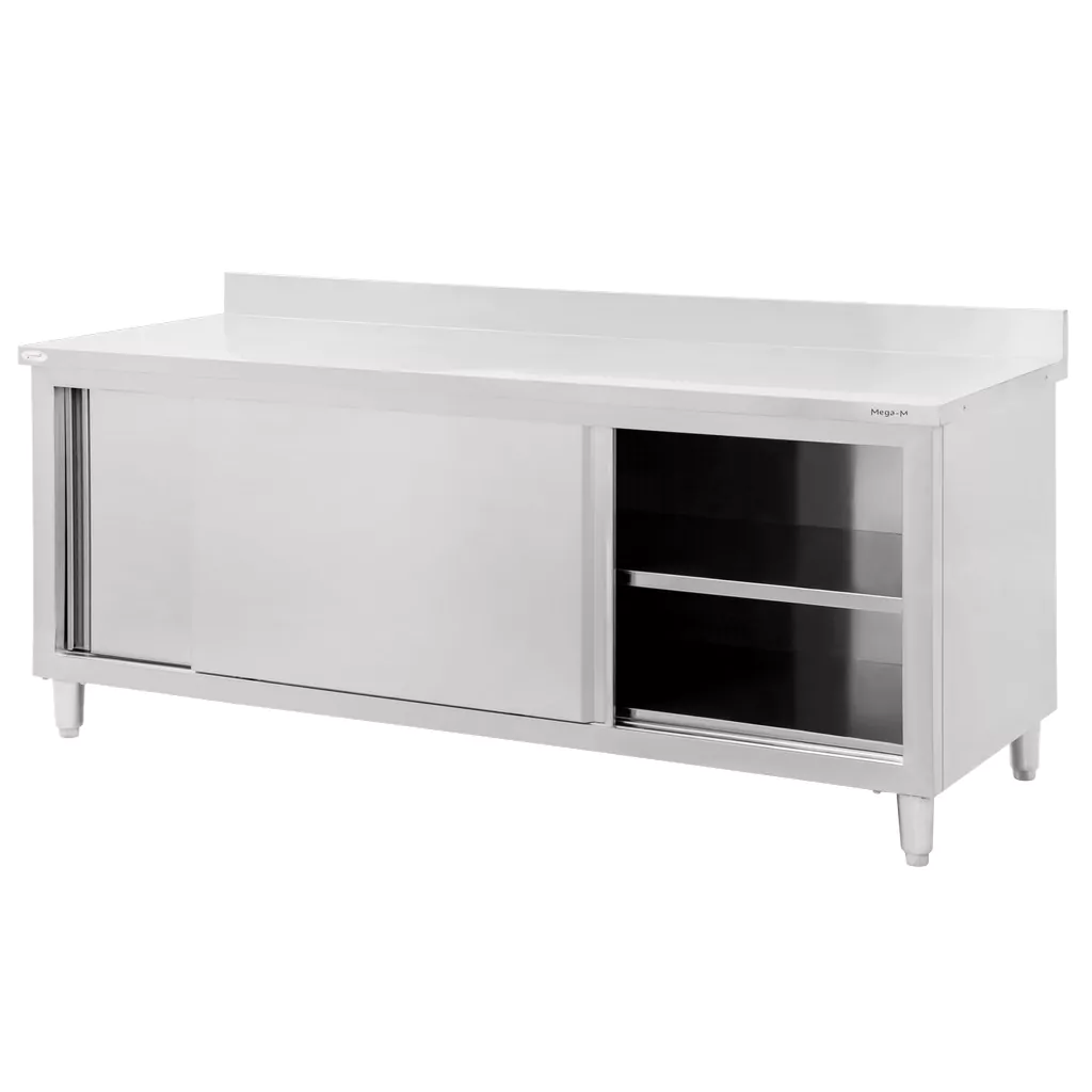 Masa inox perete cu dulap 200x70x85cm [5]