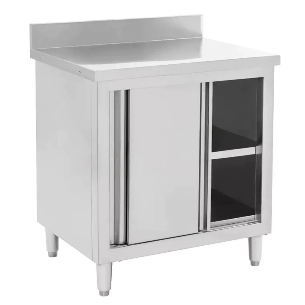 Masa inox perete cu dulap 80x60x85cm [6]