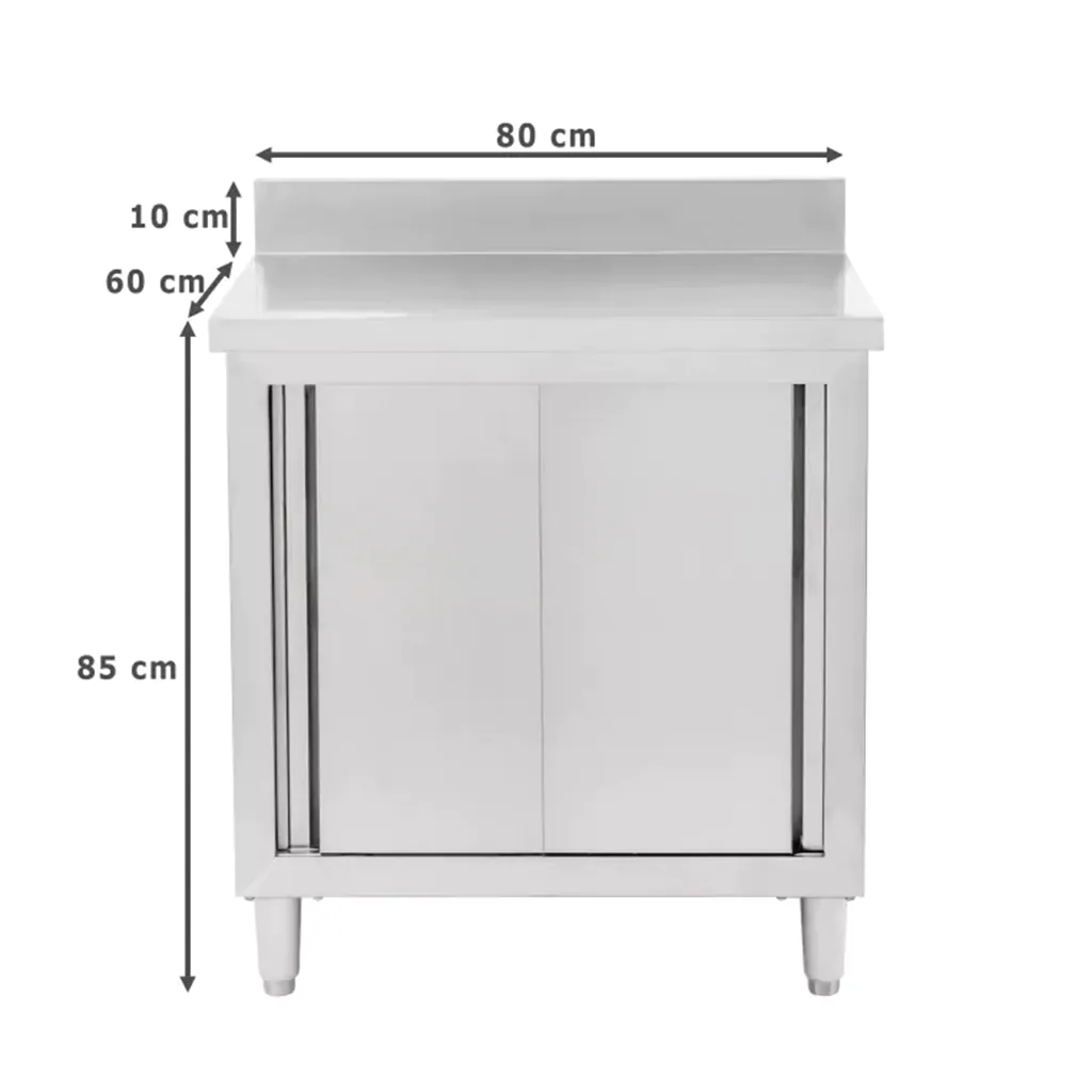 Masa inox perete cu dulap 80x60x85cm [7]