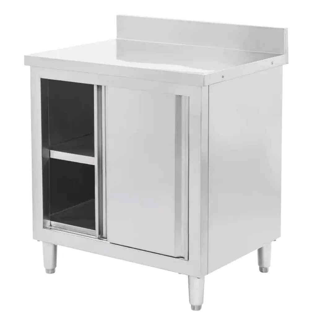 Masa inox perete cu dulap 80x60x85cm [4]