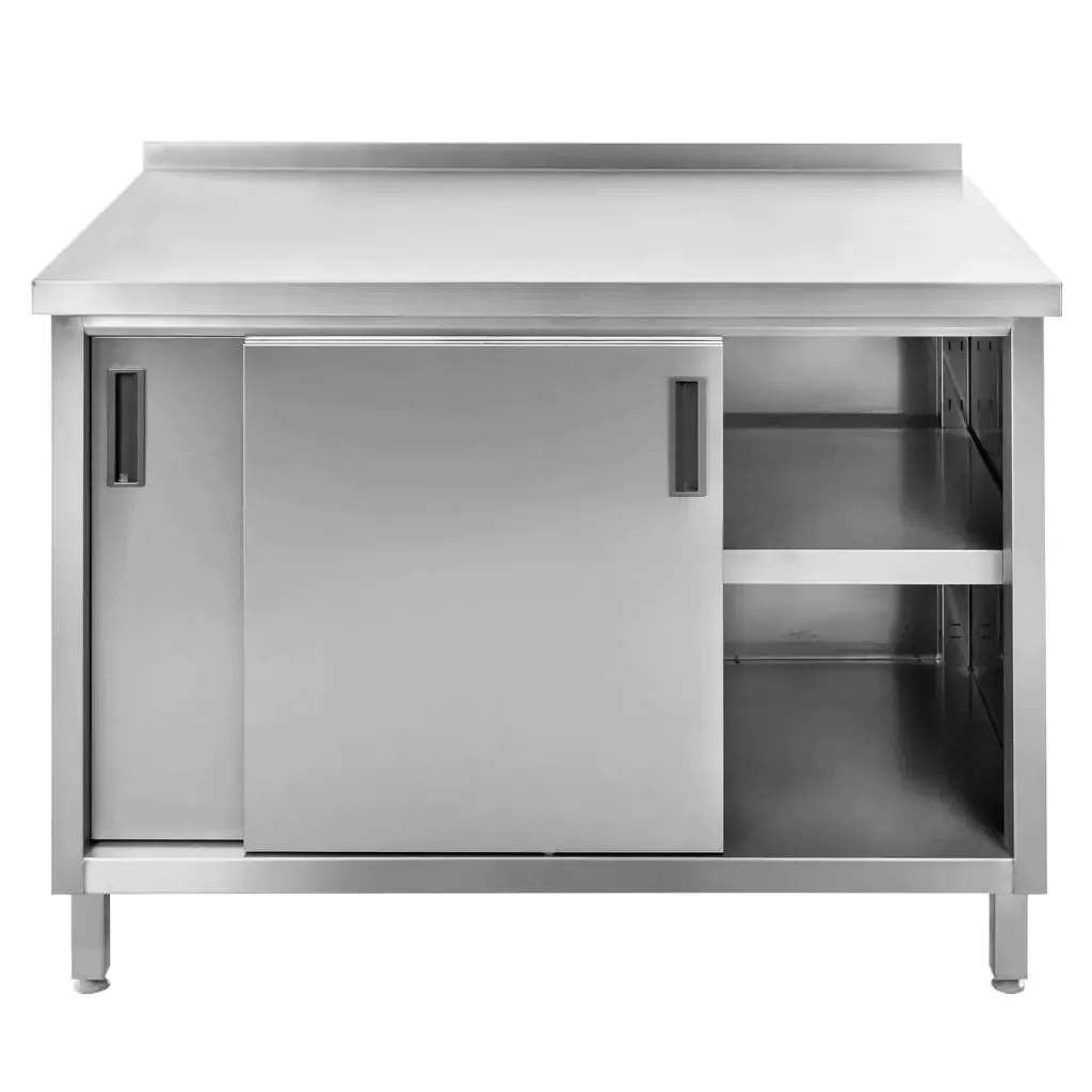 Masa inox perete cu dulap sudat 100x70x85cm [2]