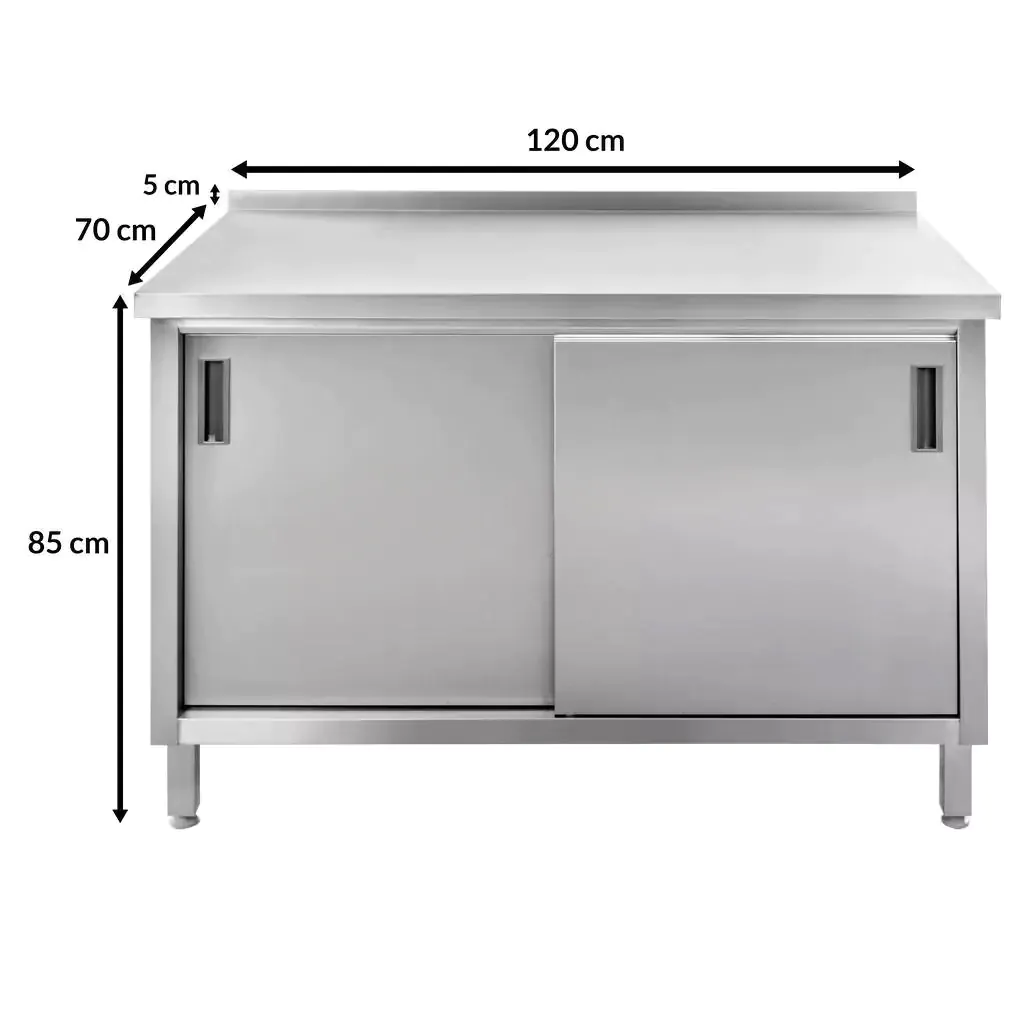 Masa inox perete cu dulap sudat 120x70x85cm [5]