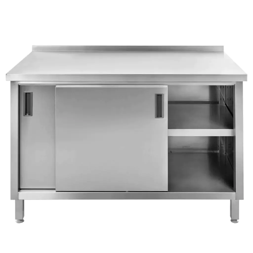 Masa inox perete cu dulap sudat 120x70x85cm [3]
