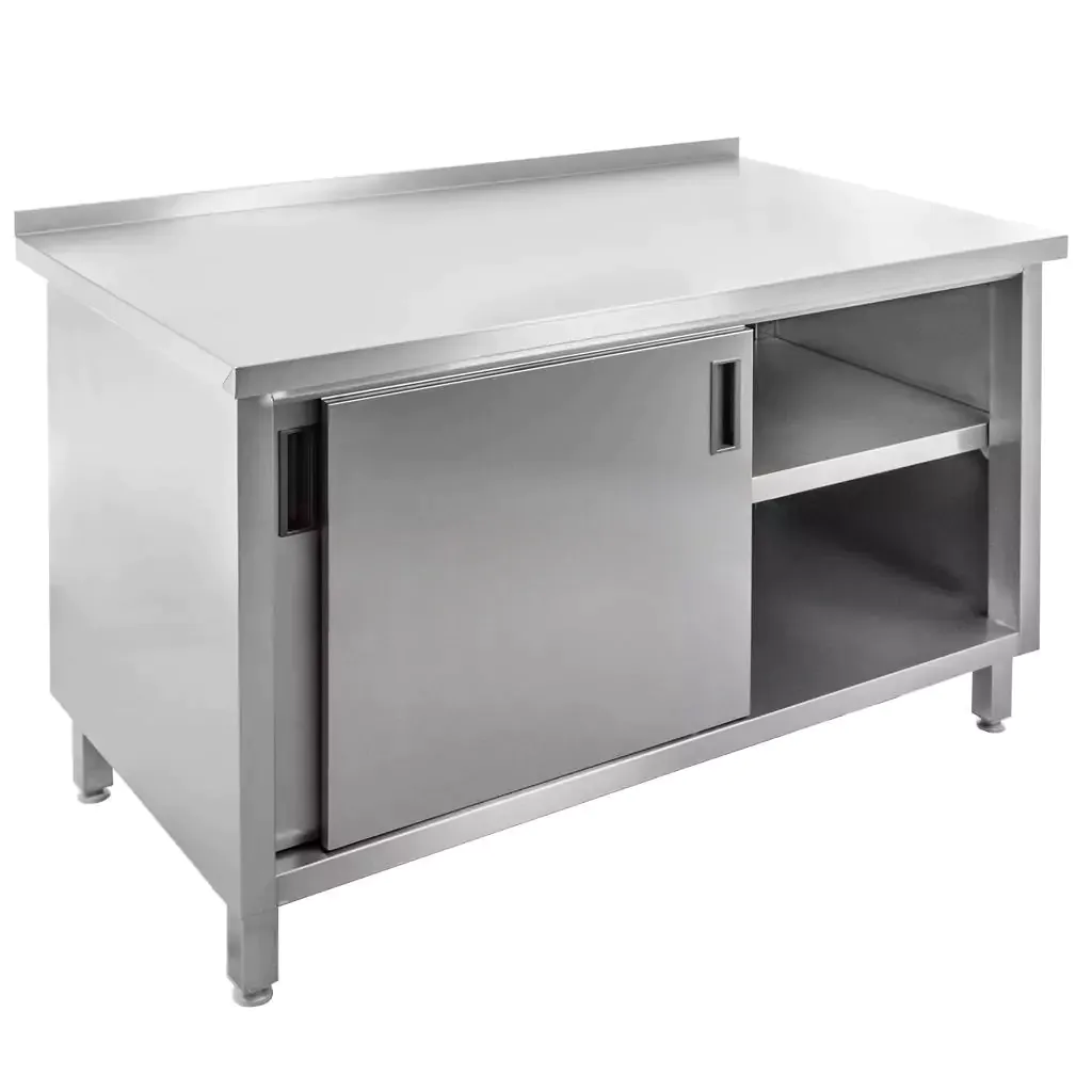 Masa inox perete cu dulap sudat 120x70x85cm [2]
