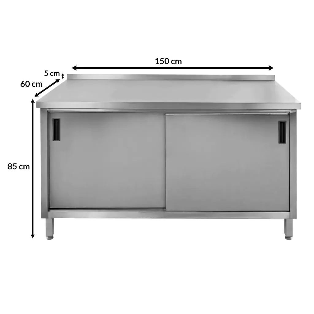 Masa inox perete cu dulap sudat 150x60x85cm [5]