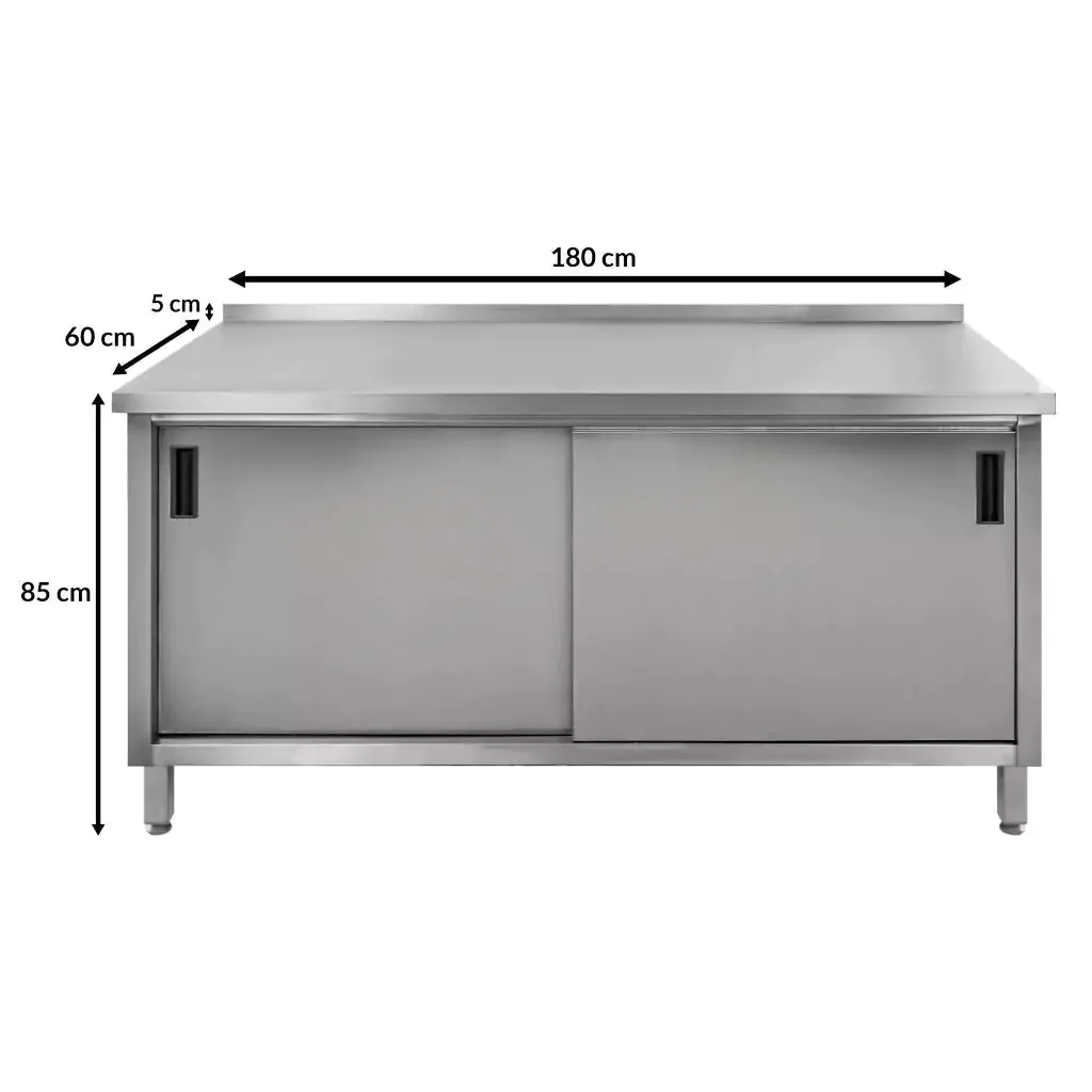 Masa inox perete cu dulap sudat 180x60x85cm [5]