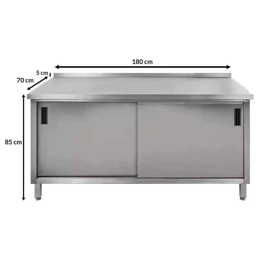 Masa inox perete cu dulap sudat 180x70x85cm [5]