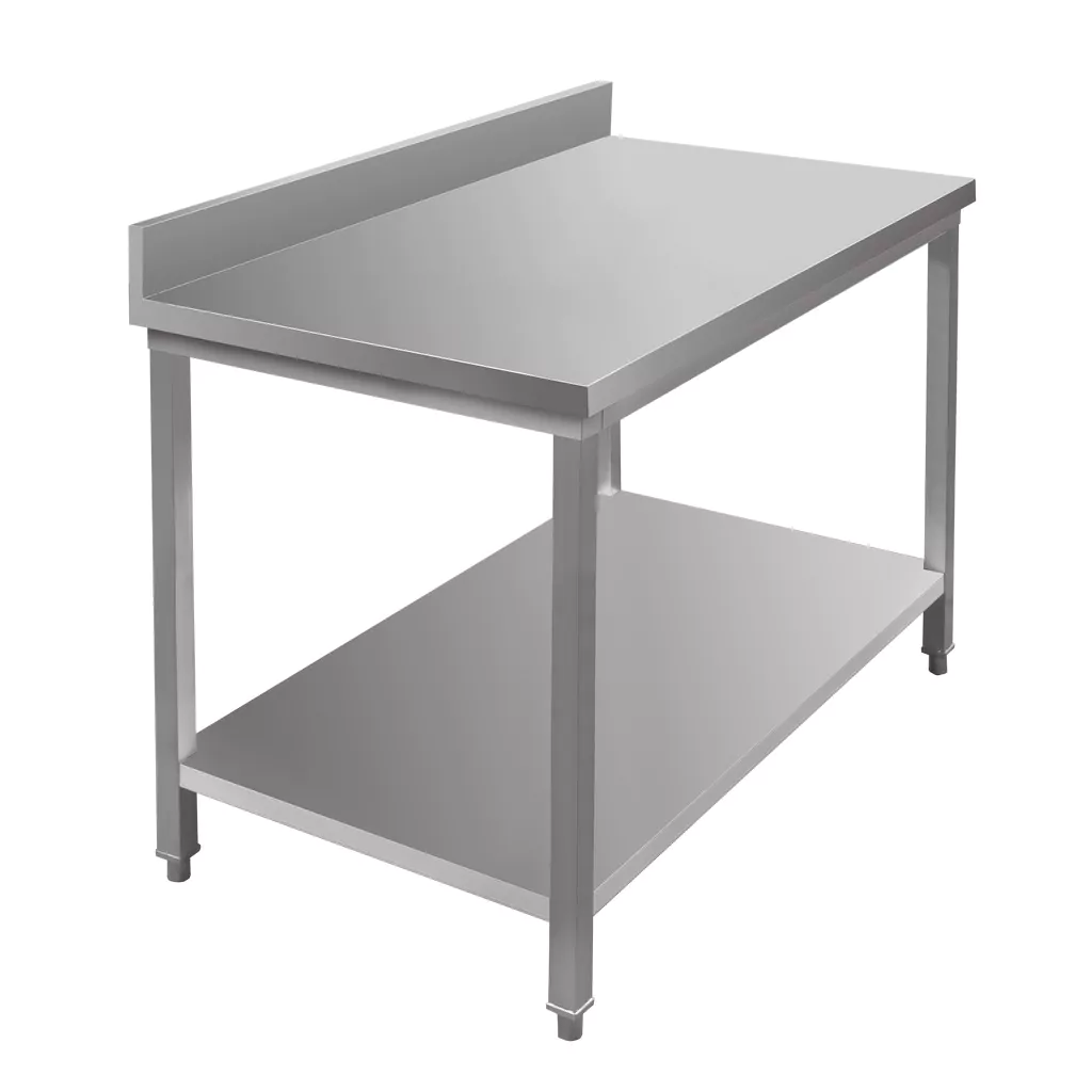 Masa inox perete cu raft 120x70x85cm, uz profesional [5]