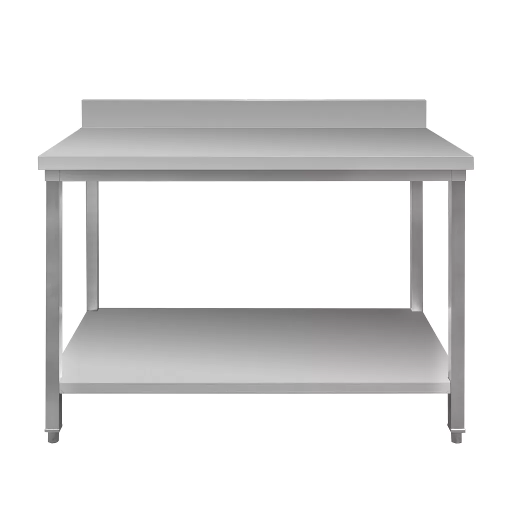 Masa inox perete cu raft 120x70x85cm, uz profesional [4]