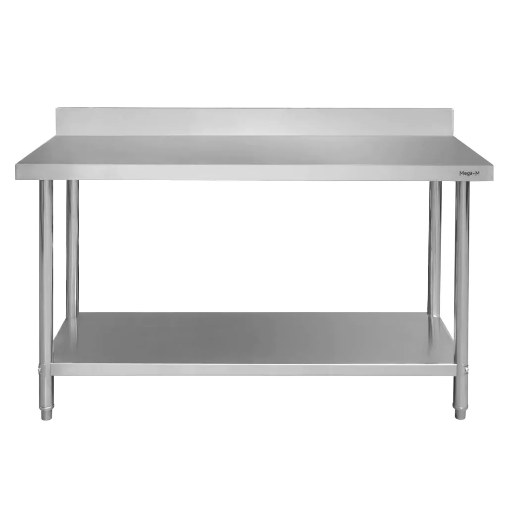 Masa inox perete cu raft 140x70x85cm [7]