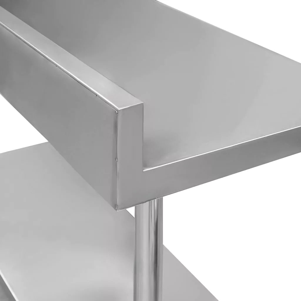Masa inox perete cu raft 140x70x85cm [3]